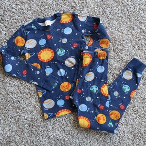 HANNA ANDERSSON SPACE THEME ORGANIC COTTON LONG JOHN PJ SET Size 10 140CM